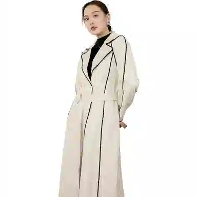 美洋 休闲撞色线条风衣 女款