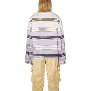 Acne Studios SS22 Crew Neck Striped Long Sleeve Tee Lavender