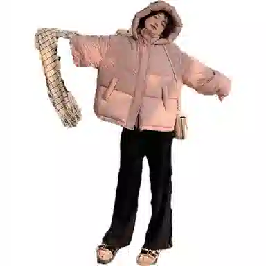 花栗鼠小姐 纯色竖条纹针织休闲裤 女款