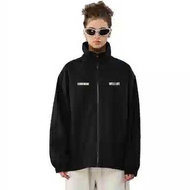 SIMPLE RIMLESS Coach Jacket Navy