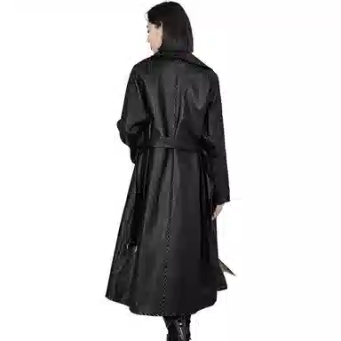 美洋 休闲撞色线条风衣 女款