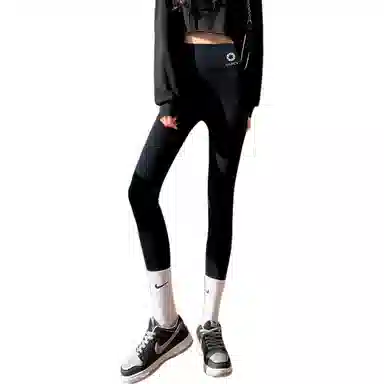 惟熙 九分纯色高腰修身打底裤 女款 黑色