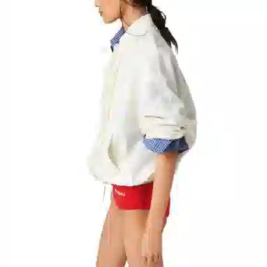 MIU MIU Washed slubbed canvas blouson jacket