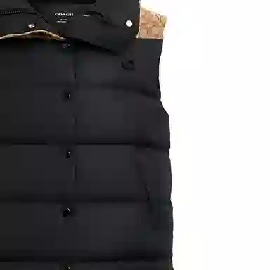 COACH FW23 Logo Embroidered Down Vest Black
