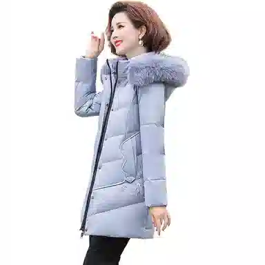 鸭鸭 时尚简约连帽长款羽绒服 女款