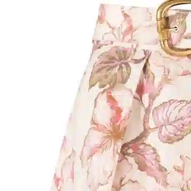 Zimmermann SS24 Floral High-Waist Shorts Coral Pink