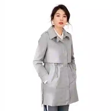 恒源祥 休闲中长款收腰风衣 女款