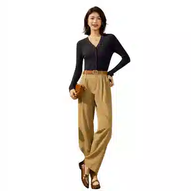 恒源祥 纯色休闲长袖针织衫 女款