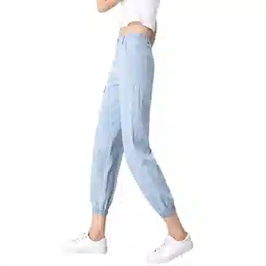 恒源祥 高腰束脚九分哈伦休闲裤 女款