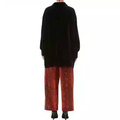 Alexander Wang FW23 Black Oversized Suede Button Shirt Jacket