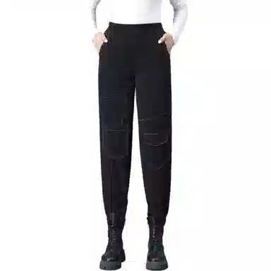 鸭鸭 休闲百搭纯色时尚羽绒裤 女款 黑色