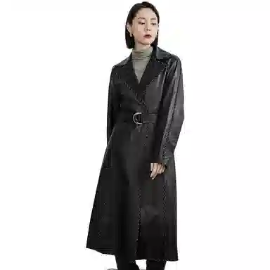 美洋 休闲撞色线条风衣 女款