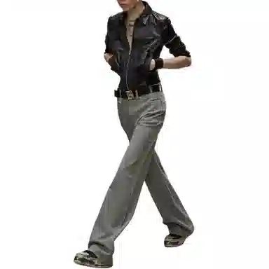 R13 FW24 Houndstooth Flare Jeans Black