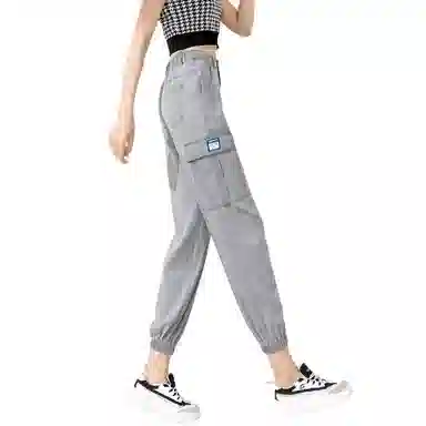 恒源祥 高腰束脚九分哈伦休闲裤 女款