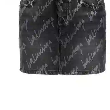 Balenciaga SS22 Logo Mini Skirt Black