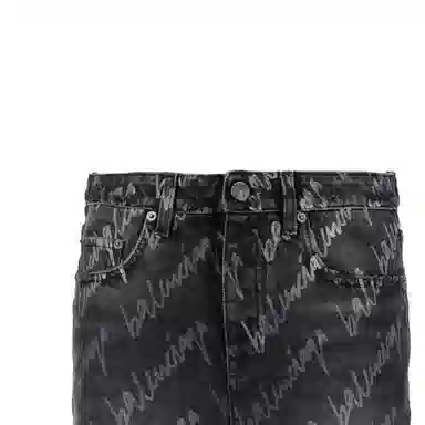 Balenciaga SS22 Logo Mini Skirt Black