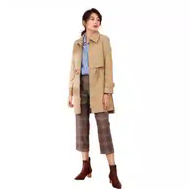 恒源祥 休闲中长款收腰风衣 女款