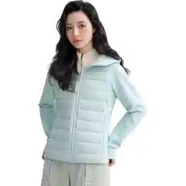 鸭鸭 短款轻薄连帽宽松休闲羽绒服 女款