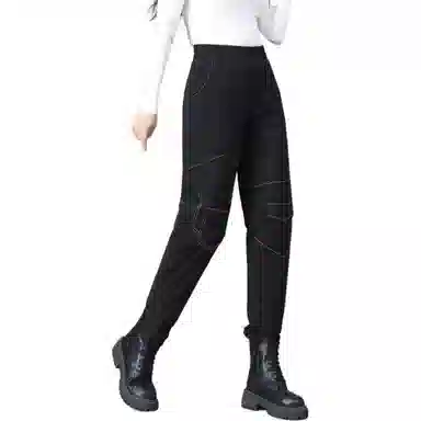 鸭鸭 休闲百搭纯色时尚羽绒裤 女款 黑色