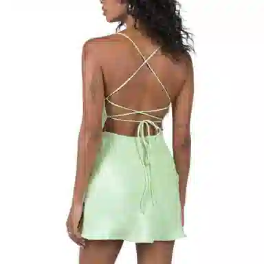 PRINCESS POLLY CELENA MINI DRESS GREEN GREEN