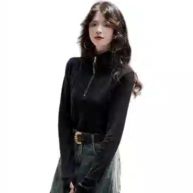 【dme】 纯色立领休闲长袖领卫衣 女款