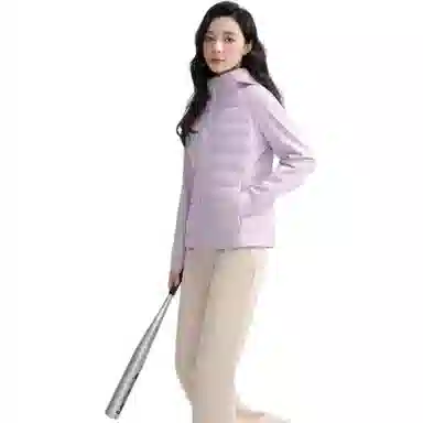 鸭鸭 短款轻薄连帽宽松休闲羽绒服 女款