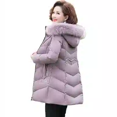 鸭鸭 时尚简约连帽长款羽绒服 女款