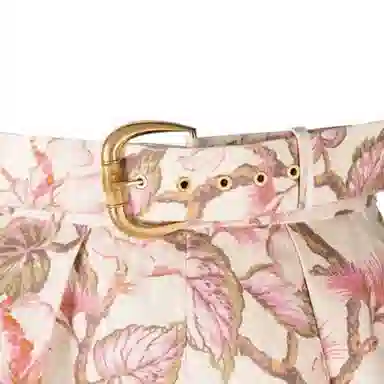 Zimmermann SS24 Floral High-Waist Shorts Coral Pink