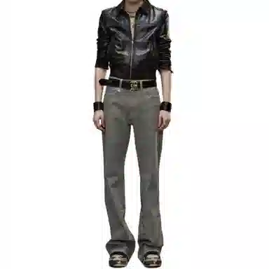 R13 FW24 Houndstooth Flare Jeans Black