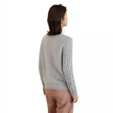 恒源祥 纯色绞花多巴胺减龄羊绒衫 女款