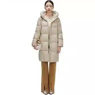 羽物 鸭绒泡芙感加厚保暖五格羽绒服 女款