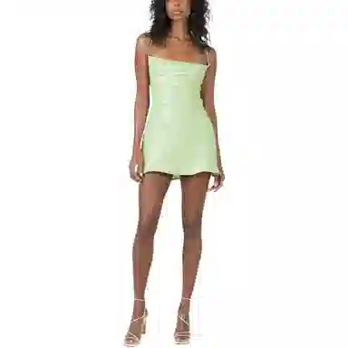 PRINCESS POLLY CELENA MINI DRESS GREEN GREEN