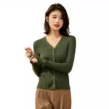 恒源祥 纯色休闲长袖针织衫 女款