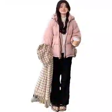 花栗鼠小姐 纯色竖条纹针织休闲裤 女款