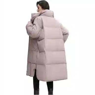 鸭鸭 纯色立领加厚休闲长袖羽绒服 女款