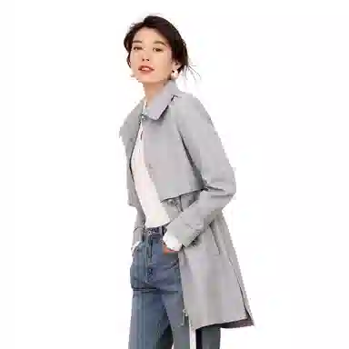 恒源祥 休闲中长款收腰风衣 女款