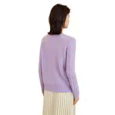 恒源祥 纯色绞花多巴胺减龄羊绒衫 女款