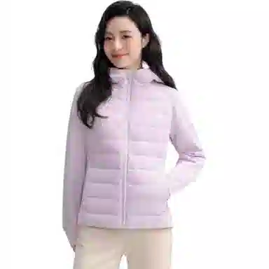鸭鸭 短款轻薄连帽宽松休闲羽绒服 女款