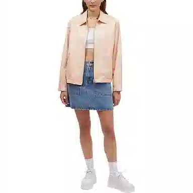 COACH SS24 Logo Print Zip Jacket Petal Pink