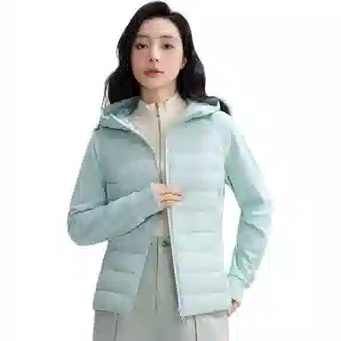 鸭鸭 短款轻薄连帽宽松休闲羽绒服 女款