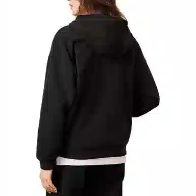 乔丹 保暖连帽休闲套头卫衣 女款 黑色