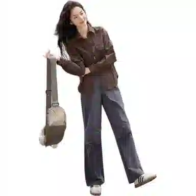 【dme】 翻领纽扣纯色长袖衬衫 女款 棕色