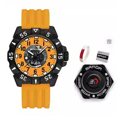 三达新款户外运动百搭石英机芯数字式防水黑色表盘男女同款学生手表国表