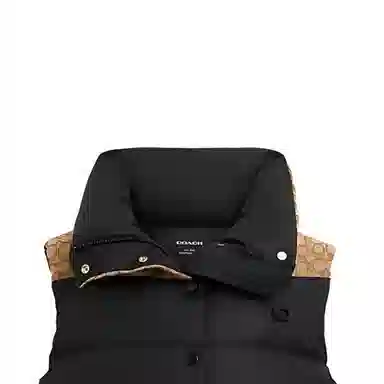 COACH FW23 Logo Embroidered Down Vest Black