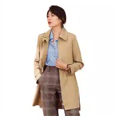 恒源祥 休闲中长款收腰风衣 女款