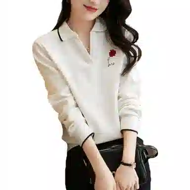 【dme】 休闲纯色翻领长袖卫衣 女款