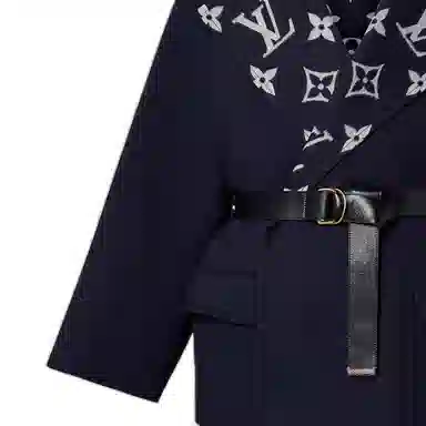 Louis Vuitton SS23 Logo Wrap Coat Navy