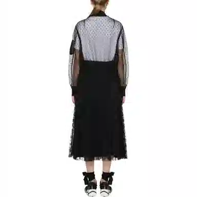 RED VALENTINO Transparent Zip-Up Jacket Black