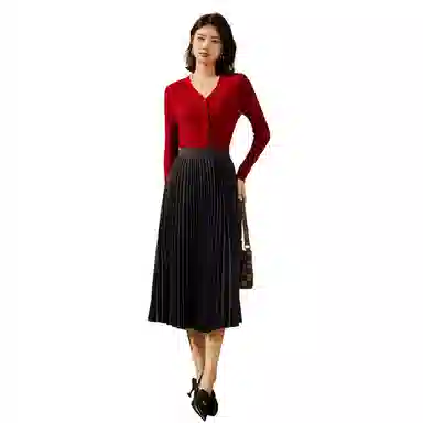 恒源祥 纯色休闲长袖针织衫 女款