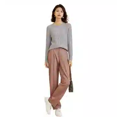 恒源祥 纯色绞花多巴胺减龄羊绒衫 女款